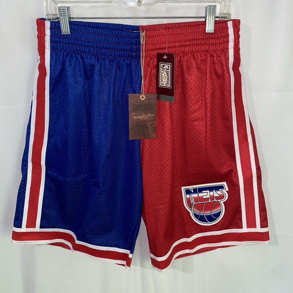 NWT Mitchell & Ness New Jersey Nets 1993 Split Swingman‎ Shorts Mens Large